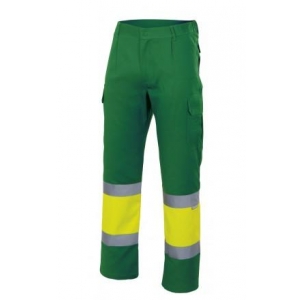 Pantalon alta visibilidad 157-170 verde/amarillo VELILLA