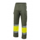 Pantalon alta visibilidad 157-03/20 verde caza/amarillo fluo VELILLA