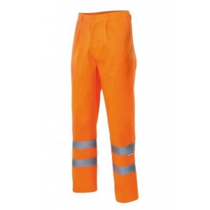 Pantalon alta visibilidad 160-19 naranja fluor VELILLA