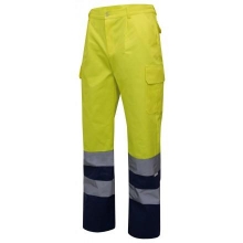 Pantalon alta visibilidad 303001-01/20 marino/amarillo fluor VELILLA