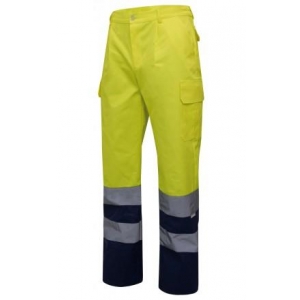 Pantalon alta visibilidad 303001-01/20 marino/amarillo fluor VELILLA