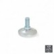 Emuca Pie nivelador para mueble, base circular, M10, D. 43 mm, altura 37 mm, Acero y plástico, 10 ud.