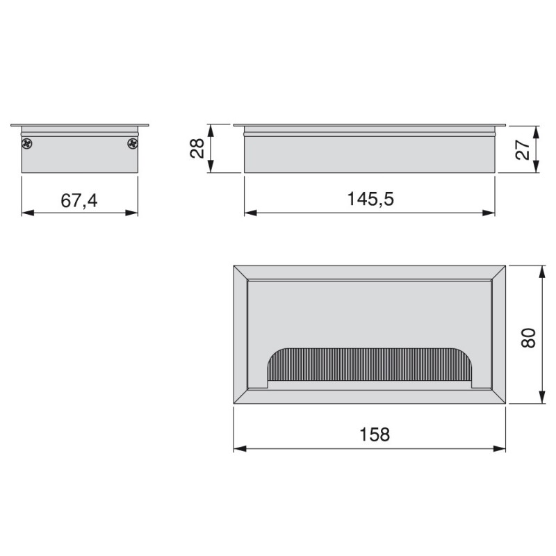 TAPA PASACABLES EMUCA 60MM PLASTICO GRIS