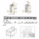 Emuca Kit cajón de cocina Ultrabox, altura 150 mm, prof. 350 mm, Acero, Gris metalizado, 10 ud.