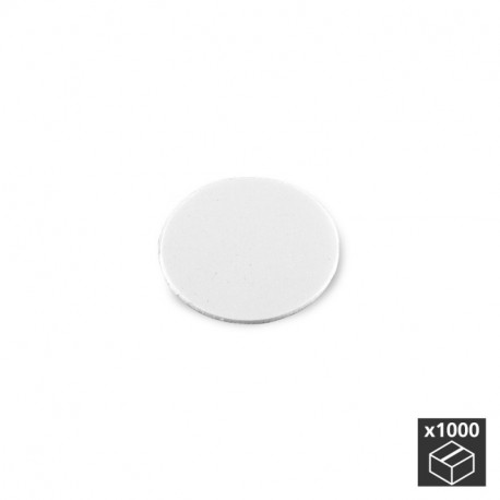 Emuca Tapa tornillos, adhesiva, D. 13 mm, Blanco, 1.000 ud.