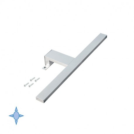 Emuca Aplique LED para espejo de baño, 450 mm, IP44, Luz blanca fría, Aluminio y plástico, Cromado