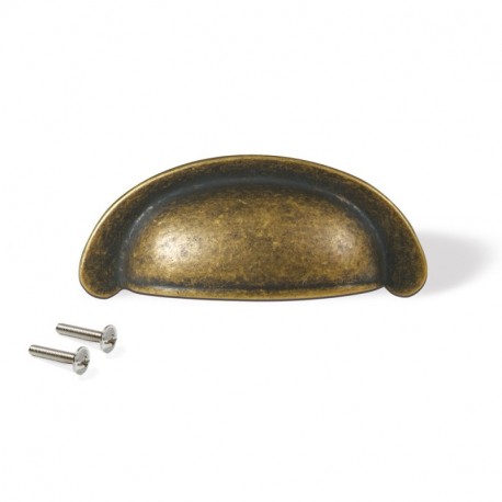 Emuca Tiradores para mueble, intereje 64 mm, Zamak, Bronce