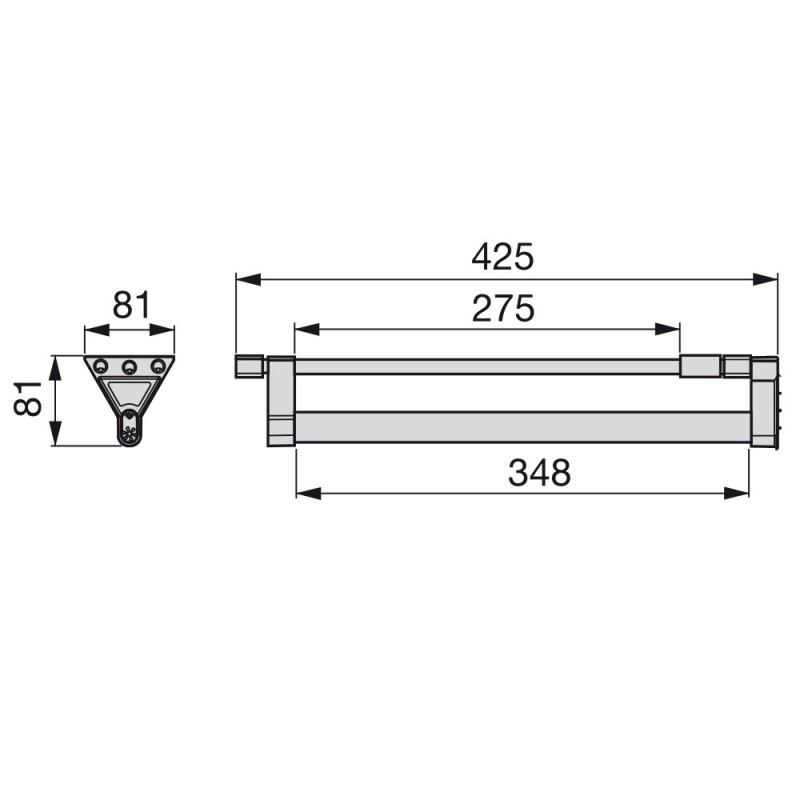 Comprar Kit de barra para armario Silk, 750 mm, Anodizado mate