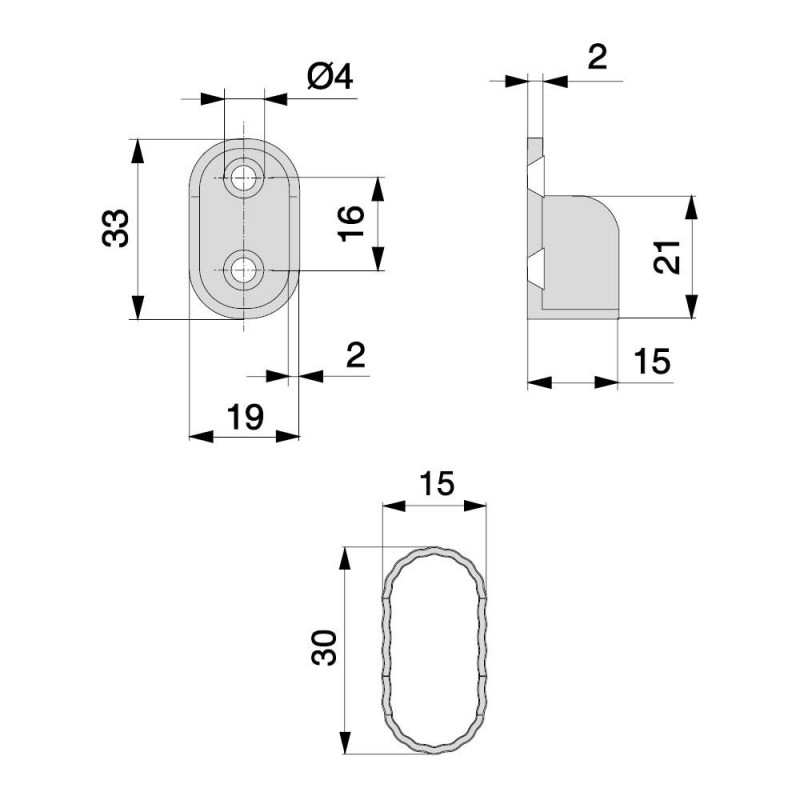 Comprar Kit de barra para armario redonda D. 28, 1150 mm, aluminio,  Anodizado mate