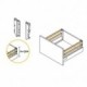 Emuca Kit cajón de cocina Vantage-Q, altura 204 mm, prof. 350 mm, con barandillas, cierre suave, Acero, Blanco