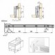 Emuca Kit cajón de cocina Ultrabox, altura 118 mm, prof. 400 mm, Acero, Gris metalizado, 10 ud.