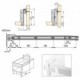 Emuca Kit cajón de cocina Ultrabox, altura 150 mm, prof. 400 mm, Acero, Gris metalizado, 10 ud.