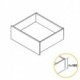 Emuca Kit cajón de cocina Concept, altura 185 mm, prof. 450 mm, cierre suave, Acero, Blanco