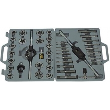 Juego de machos y cojinetes con giramachos 45 piezas METALWORKS