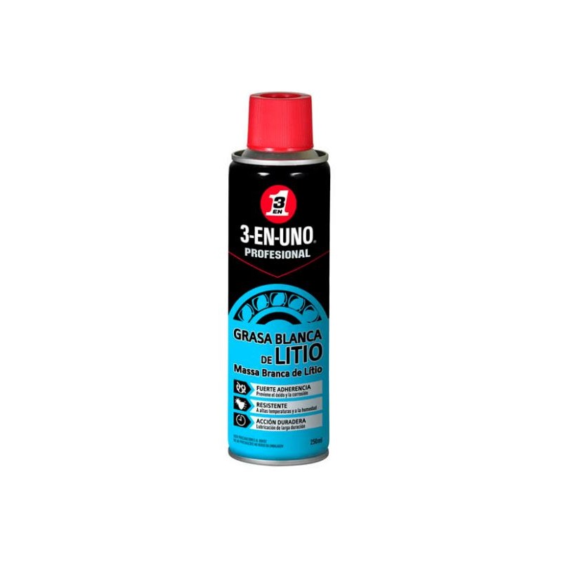 Grasa blanca de litio en spray 250ml 3EN1 - Ferretería Campollano