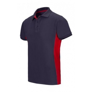 Polo bicolor manga corta 105504 61-12 azul navy/rojo VELILLA