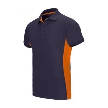 Polo bicolor manga corta 105504 61-16 azul navy/naranja VELILLA