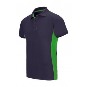 Polo bicolor manga corta 105504 61-25 azul navy/verde lima VELILLA