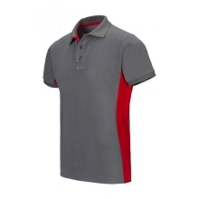 Polo bicolor manga corta 105504 8-12 gris/rojo VELILLA