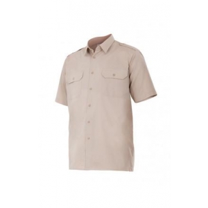 Camisa manga corta 532-6 beige VELILLA