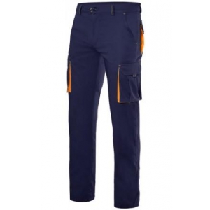 Pantalon stretch multibolsillos 103008S-1-19 marino/naranja VELILLA