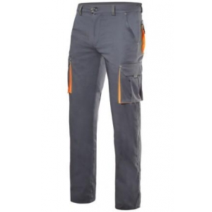 Pantalon stretch multibolsillos 103008S-8-19 gris/naranja VELILLA