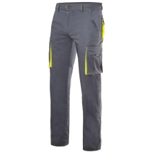 Pantalon stretch multibolsillos 103008S-8-20 gris/amarillo VELILLA