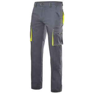 Pantalon stretch multibolsillos 103008S-8-20 gris/amarillo VELILLA