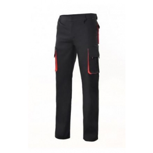 Pantalon multibolsillos con refuerzo 103004-00-12 negro/rojo VELILLA