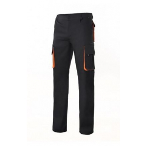 Pantalon multibolsillos con refuerzo 103004 negro/naranja VELILLA