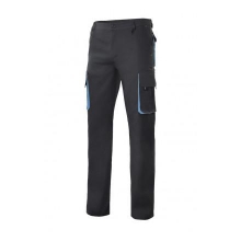 Pantalon multibolsillos con refuerzo 103004-0/5 negro/celest VELILLA