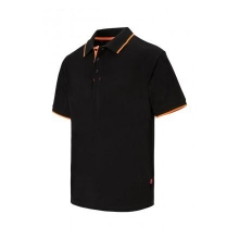 Polo raya bicolor de manga corta 105505 0-19 negro/naranja VELILLA