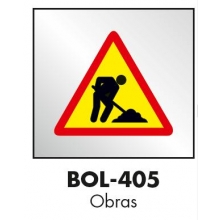 Señal en bolsa plastico BOL-405 "Peligro Obras" 