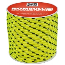 Carrete cuerda trenzada PES con alma 10mm amarillo fluo 25m ROMBULL