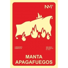 Señal "Manta apagafuegos" 210x300x7mm PVC NORMALUZ