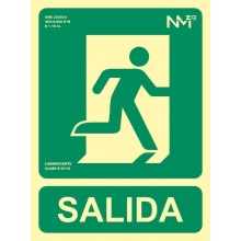 Señal "Salida derecha" luminiscente 220x400x7mm PVC NORMALUZ