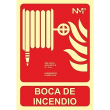 Señal boca/manguera incendio pvc 300x210x0,7mm homol.tipo NORMALUZ