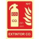 Señal extintor c02 300x210x0,7mm pvc NORMALUZ