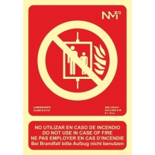 Señal no utilizar en caso de incendio 300x210 multi-idiomas NORMALUZ
