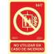 Señal no utilizar en caso de incendio pvc 300x210x0,7mm NORMALUZ