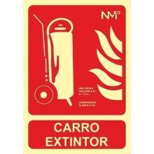 Señal carro extintor pvc 300x210x0,7mm NORMALUZ