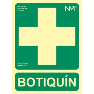 Señal botiquin pvc clase B 224x300x0,7mm NORMALUZ