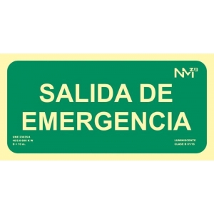 Señal salida emergencia pvc 300x150x0,7mm NORMALUZ