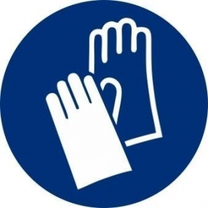Señal adhesiva obligacion uso guantes vinilo 90mm NORMALUZ