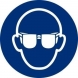 Señal adhesiva obligacion uso gafas vinilo 90mm NORMALUZ