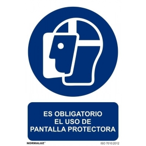 Señal obligacion uso pantalla protectora pvc 210x300x0,7mm NORMALUZ