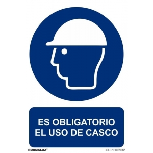 Señal obligacion uso casco pvc 210x300x0,7mm NORMALUZ