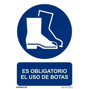 Señal obligacion uso botas adhesivo 100x150x0,7mm NORMALUZ