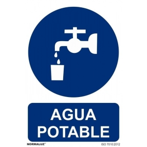 Señal agua potable adhesiva 200x300x0,7mm NORMALUZ