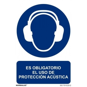 Señal obligacion uso proteccion acustica pvc 210x300x0,7mm NORMALUZ